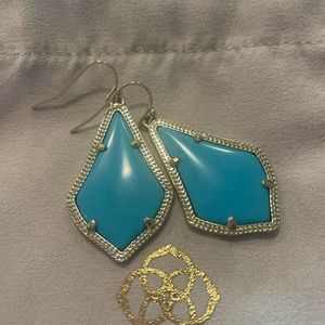 Kendra Scott Alex earrings in turquoise blue